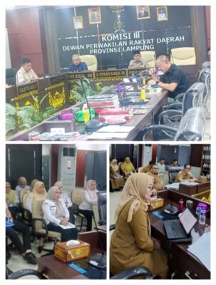 Komisi III Dewan Perwakilan Rakyat Daerah (DPRD) Provinsi Lampung menggelar Rapat Dengar Pendapat (RDP) bersama Organisasi Perangkat Daerah (OPD) mitra kerja