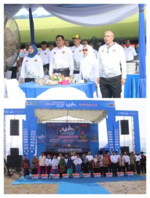 Sekretaris Komisi I DPRD Provinsi Lampung, Hj. Hanifah, SE, menghadiri acara Marines Aquathlon 2025 Pangkormar Cup